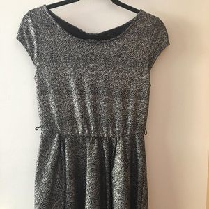 Shimmery cap sleeve dress with keyhole in back